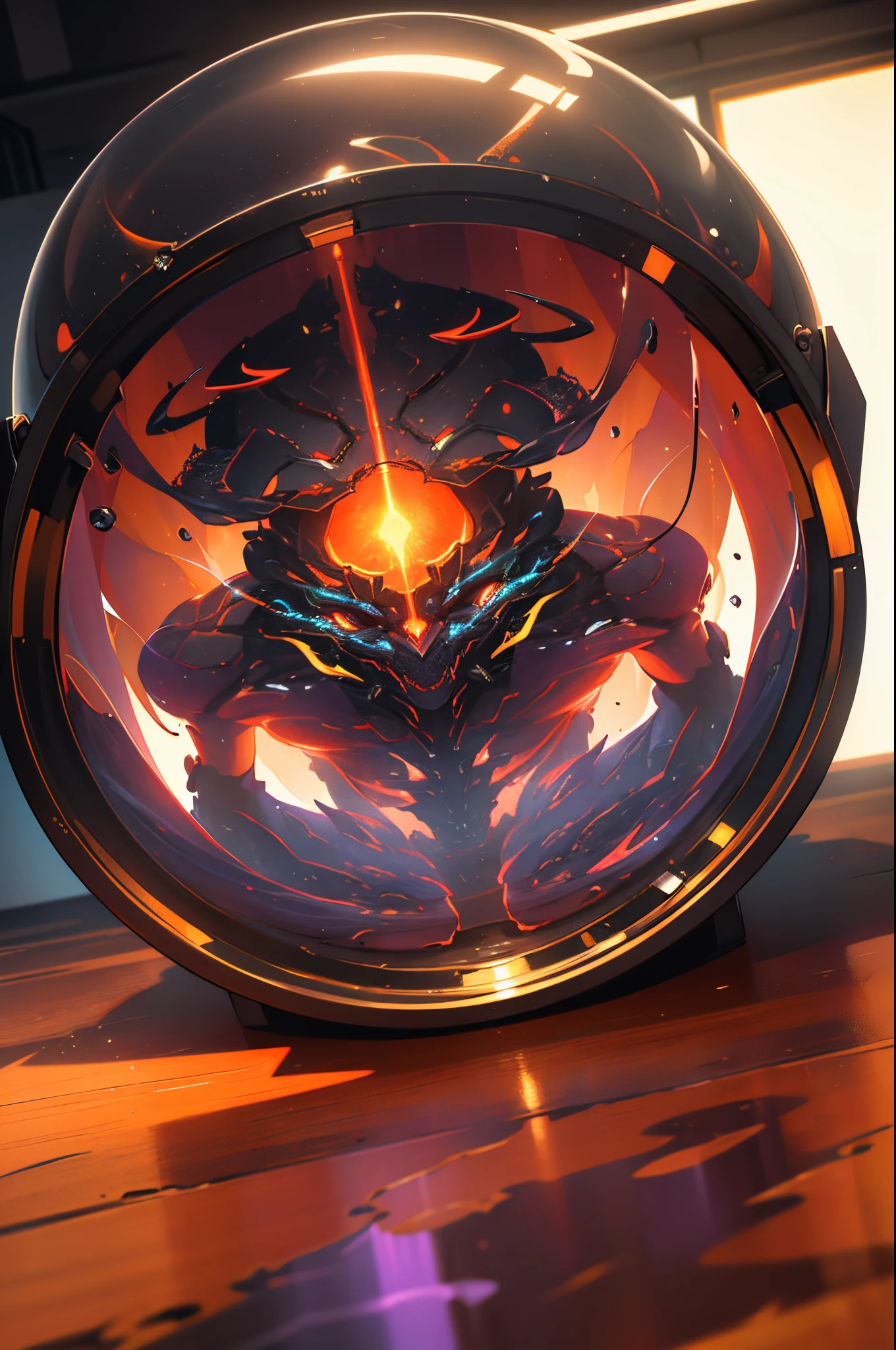 A futuristic embryonic capsule with (demons and angels inside),oils,realista,HDR,Altas Resoluciones,Ultra detallado,profesional,Studio lighting,physically based representation,vivid colors,Retratos,foco nítido,paleta colorida,soft warm lighting.