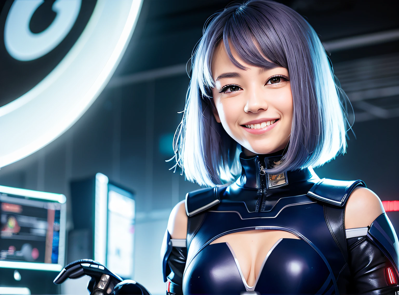 Cyber girls smile