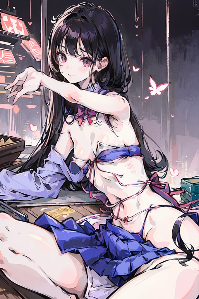 2-dimensional，bit girl, , small, female student, 校服, Superskirt, People who don't wear underwear, lying on the table, Undress, Small under breasts，There is a mole under the neck，Small bottom, ‎Classroom, ssmile, Stas, Volumetriclighting, rays of sunshine, bright，nipple play