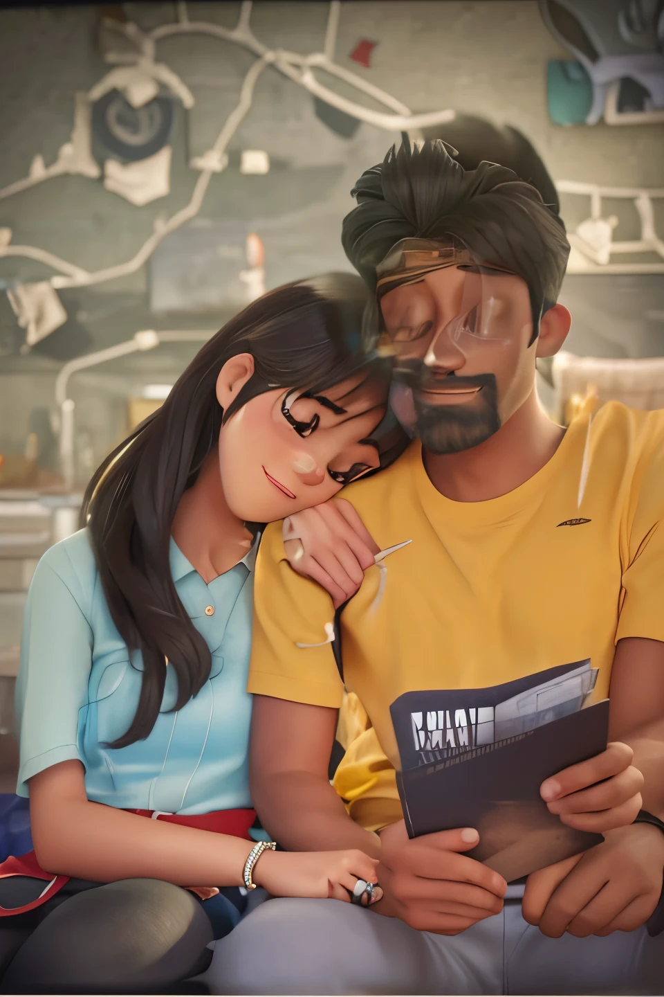 Realistic high quality couple photo 3D