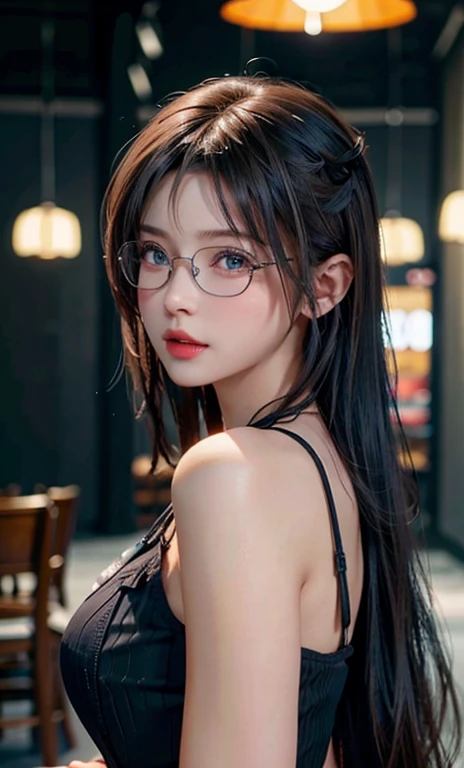 (RAW Photos:1.2),hightquality,Beautiful meticulous girl,Bunny Girl,Highly detailed eyes and face,beatiful detailed eyes,hugefilesize,hight resolution,8k wallpaper,Up to detail,Highly detailed stock code uniform 8k wallpaper,Light on the face,电影灯光, girl,sexy pose,(photorealisim:1.4),illustratio,Ultra-realistic realism,super detailing, tmasterpiece, shift dresses,wears glasses,