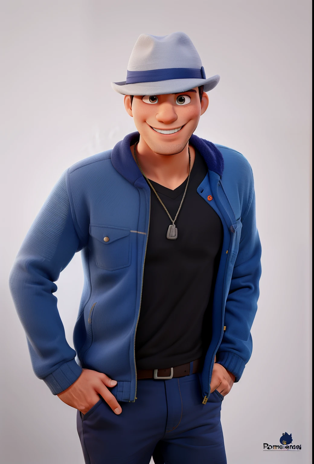 Homem sorrindo pousando para foto