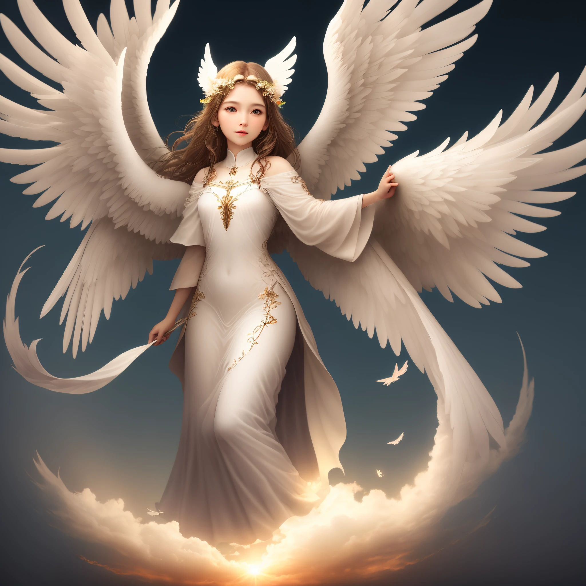 Angels wings on transparent background