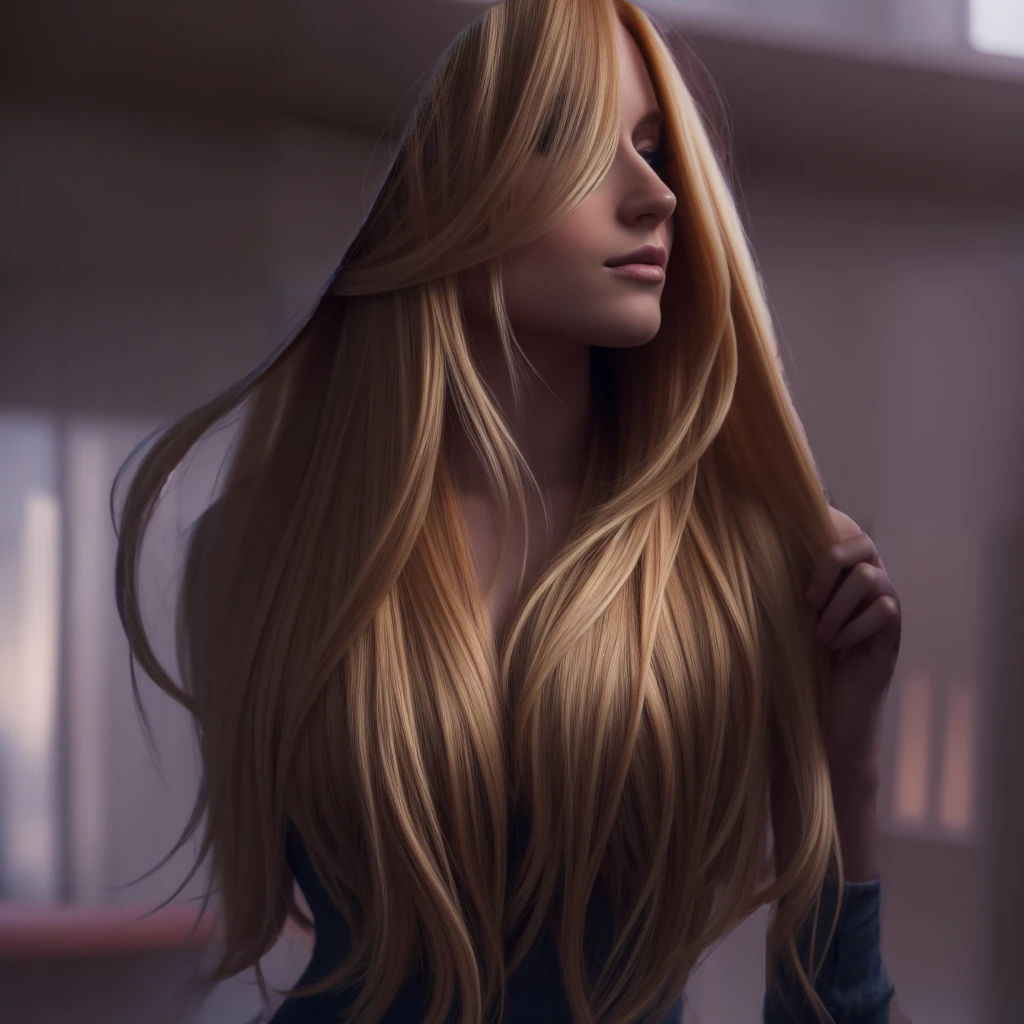 long golden blonde hair