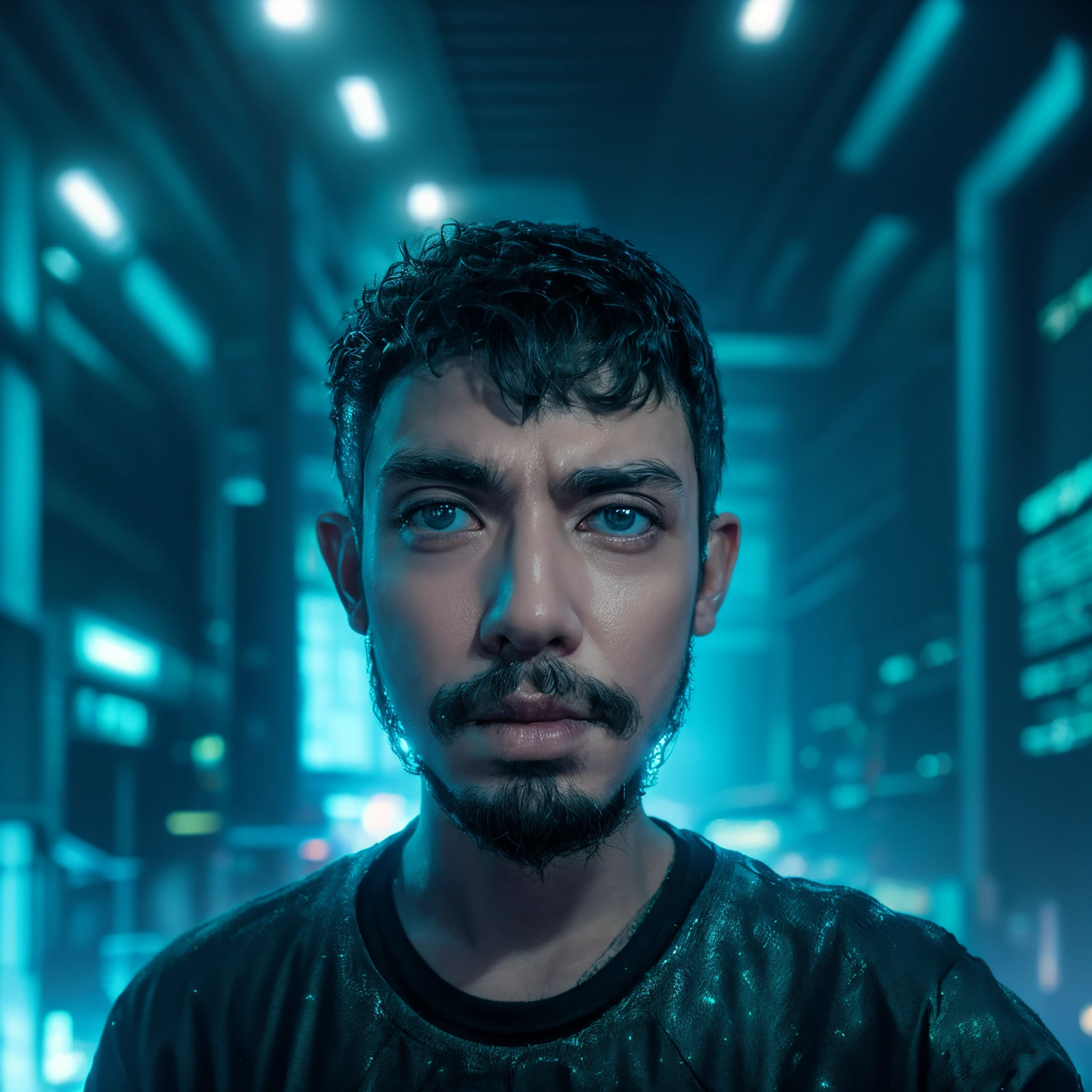 Cyber punk, realistic face, husband boy, cyber punk background