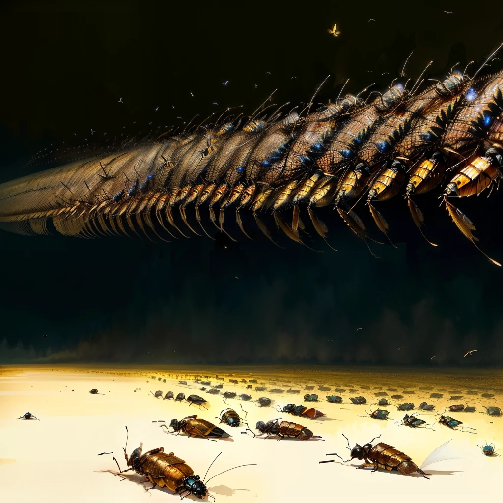 Swarm of roaches attacking an old man