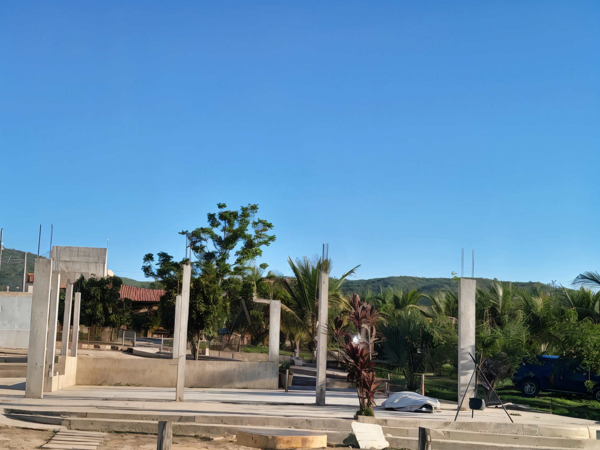 Palco de teatro de arquitetura greco-romana localizada na zona rural de Salinas, MG, Brasil.