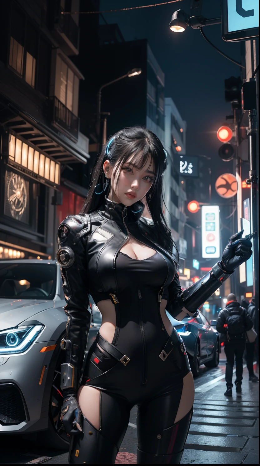 A Japanese woman walking in the city,Buildings,A plant,ssmile,Mixed Korean,The background is blurred out,focal,电影灯光,(((tmasterpiece))), ((best qualtiy)), ((Complex and detailed)), ((ultra-realistic realism)), Ridiculous resolution, A MILF, Mature woman, ssee-through, highly detailed, illustratio, 1girll, (huge tit), Thin waist and thick hips,long leges,beatiful detailed eyes, short detailed hair, brunette color hair, a purple eye, (wet suit:1.2),wet suit,Wetsuit,Shark pants,Diving shoes,oxygen masks,Diving goggles,Oxygen tubes,bathing suit,Waterproof clothing,Lace,gossamer,obi strip,Battle pack,Multifunctional belt set,Leggings bag,Back oxygen cylinder,intercom,(underdressing), pantiess, detailed back ground, perfect eyes, Seductive eye, looking at viewert, From the front,Wear light,