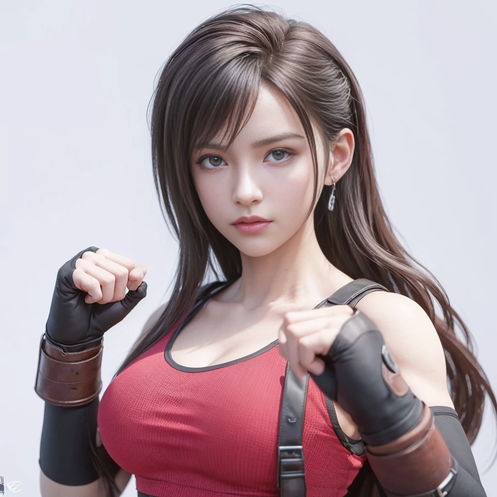 (best quality,ultra-detalhado),(Realistic:1.37),Tifa Lockhart,Rosto bonito e detalhado, expression serious, Corpo Perfeito,corpo atletico,textura ultra realista,rosto delicado,Fit physique