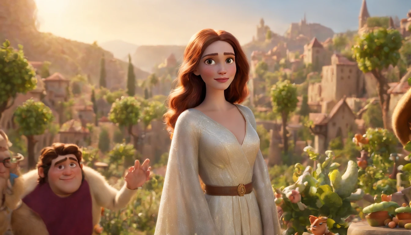 a cartoon of biblical time city in heaven very beautiful with big tall houses, bible times, a very beautiful place in heaven, beautiful tress, animated film, 3 d animated movie, animated still, animated movie, inspired by Johannes Helgeson, jesus wasted at a party, animation film, animated film still, rendered in corona, epic illumination, 3 d animated, 3d animated, he is greeting you warmly Caractere estilizado, animation style rendering, 3D estilizado, Arnold Maya render, 3 d render stylized, toon render keyshot, Personagem 3D, Personagem 3D, 3d rendering stylized, 3 d character render, personagem de desenho animado, Personagem de close up, Pose de personagem,  (Estilo Pixar) (master part:1.2) (Bokeh) (best quality) (pele detalhada) (textura detalhada) (8k) (argila) (Cinematic lighting) (foco nítido