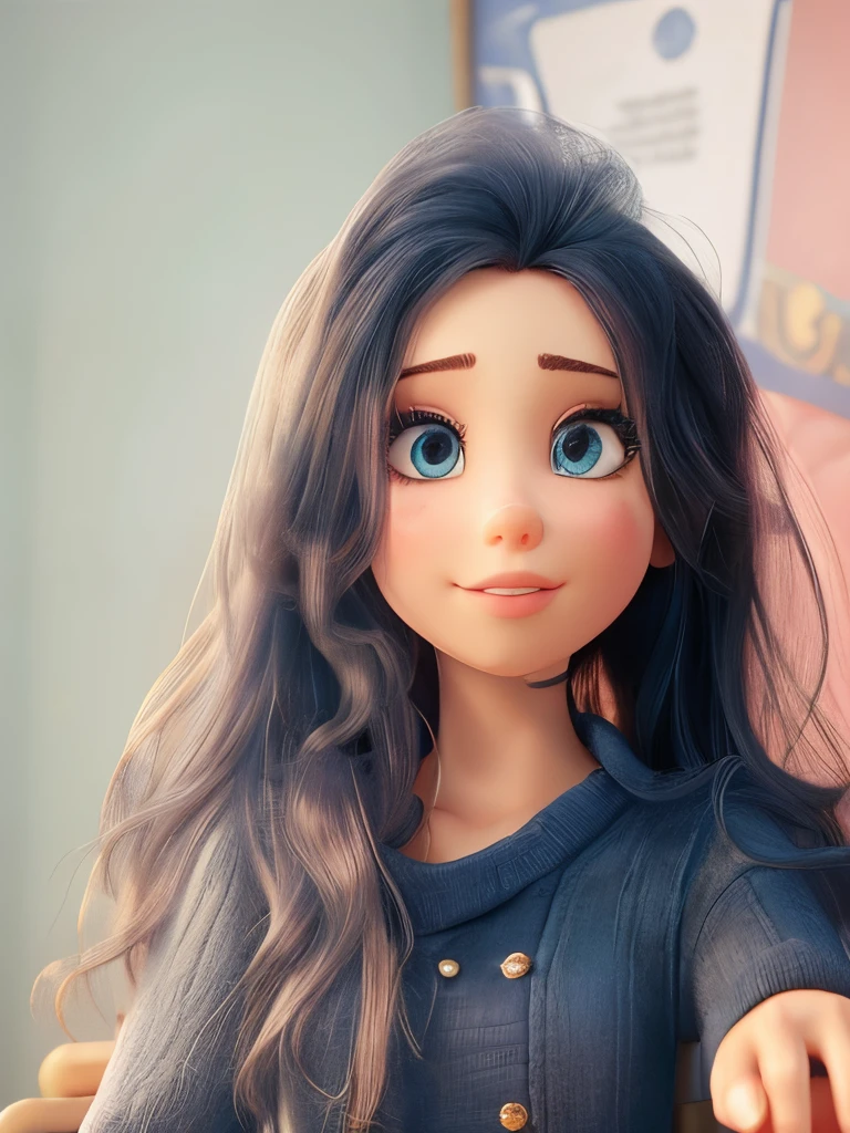 disney 3D beautiful hair , lips , nails eyes andbackground