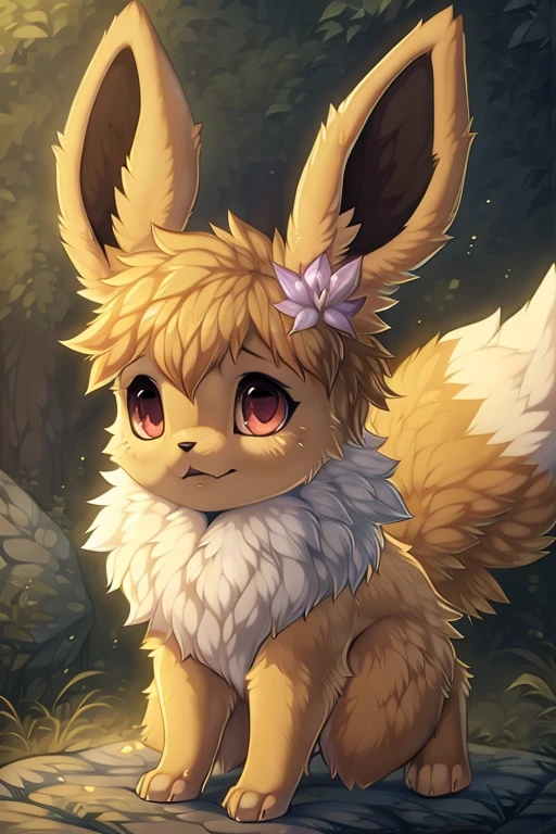 female, solo, pokemon (species) eeveelution, eevee, multi colored fur, fluffy, hires, detailed, anime, kemono, dagasi, park, detailed background, beautiful detail, sparkles, pixiv, cute kawaii, white sundress, dancing, no panties, upskirt, camel toe, vagina,