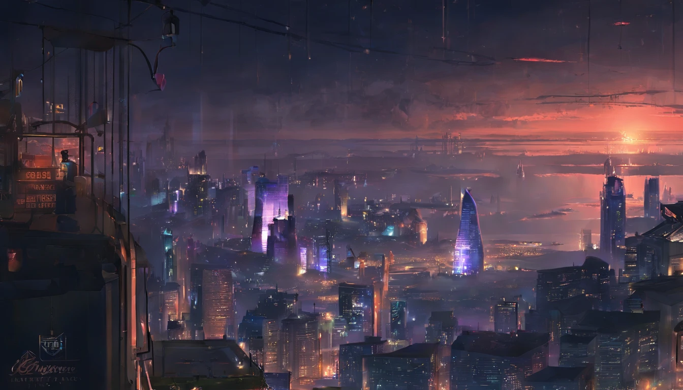 (masterpiece, best quality:1.4), cinematic light, city, cityscape, night, sky