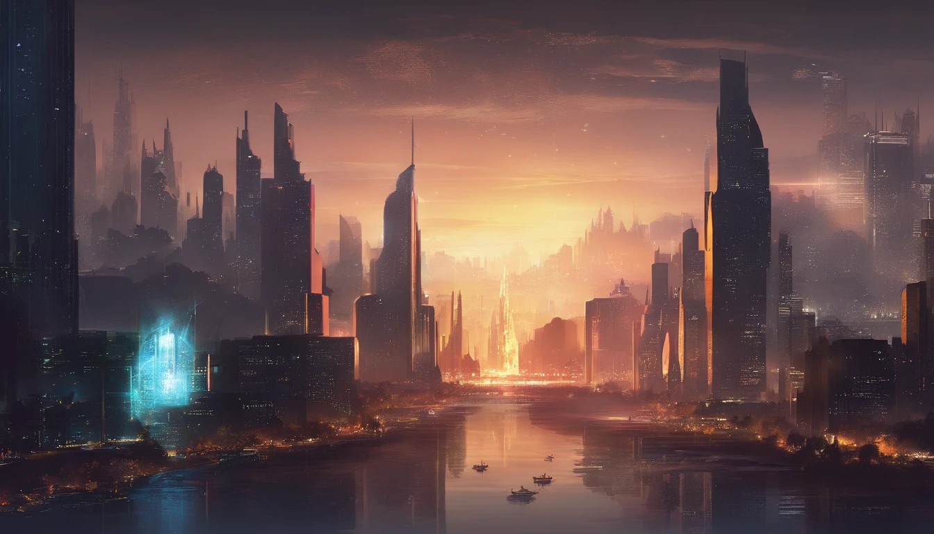 (masterpiece, best quality:1.4), cinematic light, city, cityscape, night, sky