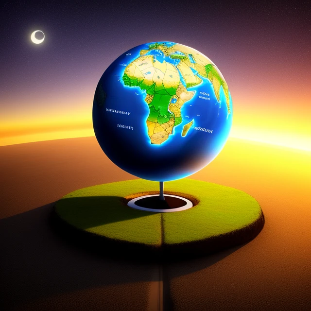 Planeta terra com barreira e aneis de luz
