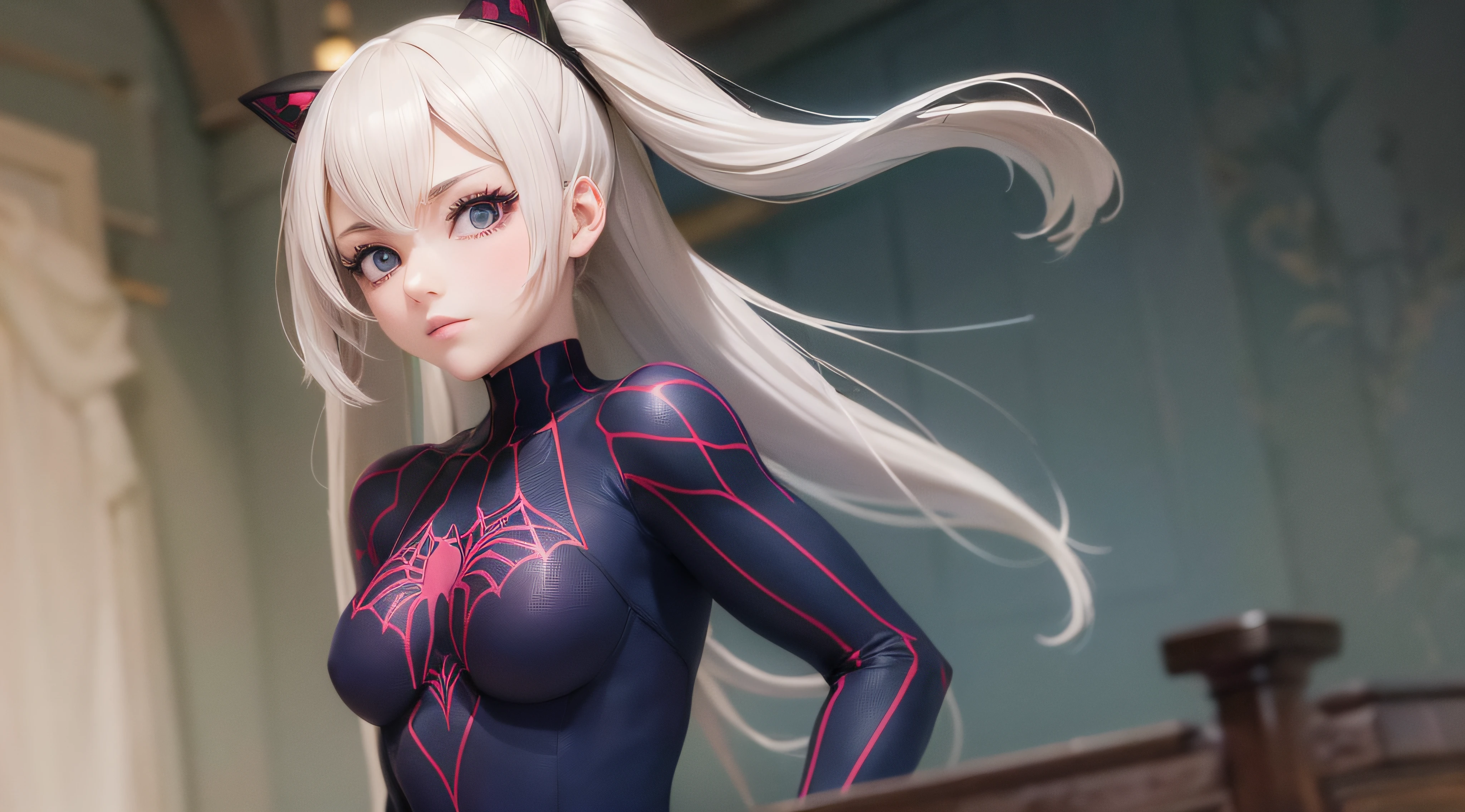 (obra prima) (perfection) (ultrarrealista | | | | |) (sem defeitos)  de anime gwen stacy, roupa do homem-aranha