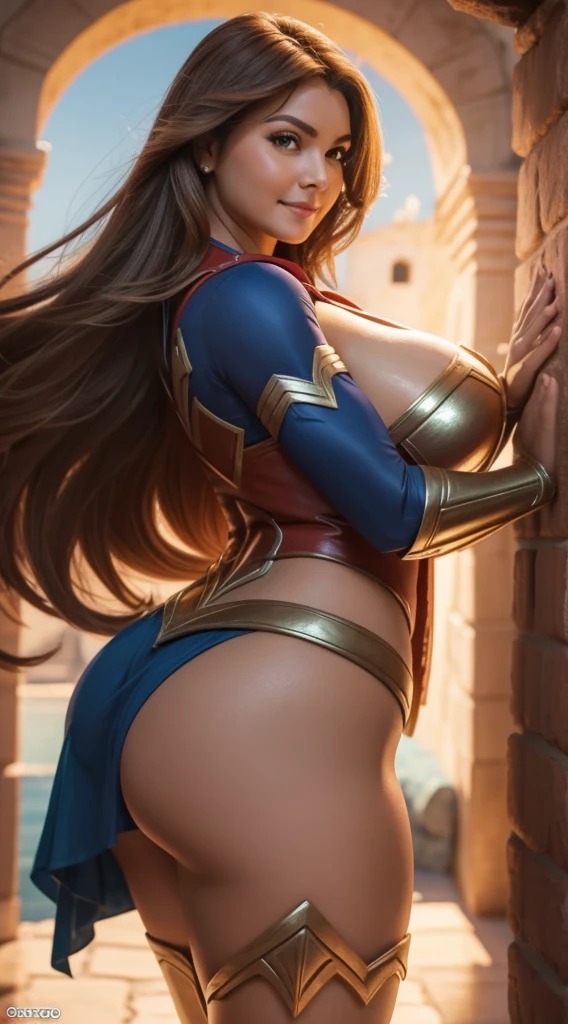 garota. supergirl. cabelos longos. seios pequenos. quadris enormes. BBW. . bronzeado escuro. arco. meia. Luvas. roupa de banho
