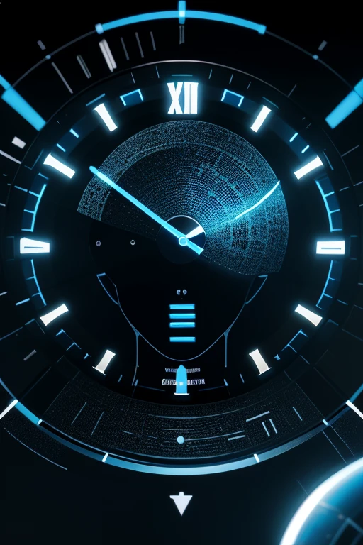 Develop an innovative logo for a company specializing in time clocks, controle de acesso e desenvolvimento de software, incorporando as letras FSO. Use artificial intelligence to create a unique representation that conveys trust, modernity and efficiency. Prioritize blue and black colors to reflect professionalism and advanced technology.