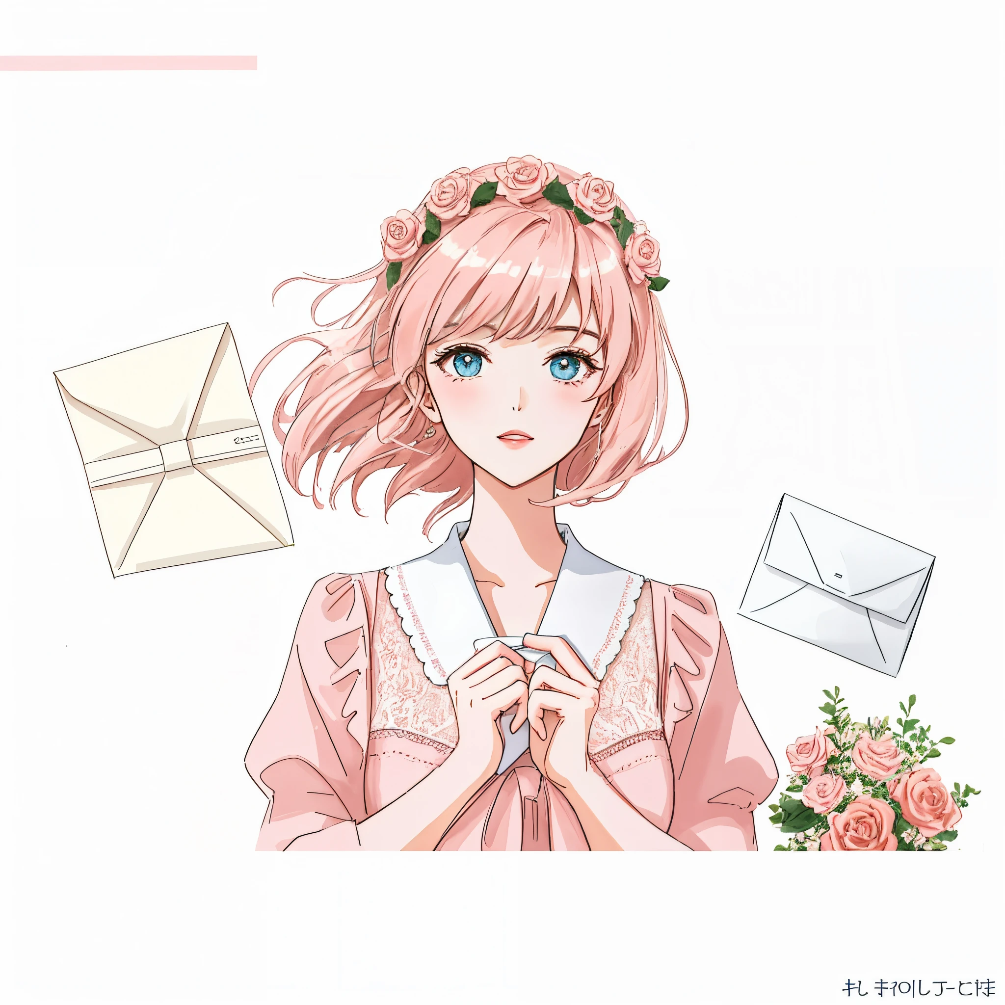 The envelope in the picture is larger in proportion,The background is beautiful and written,Envelopes are beautifying
