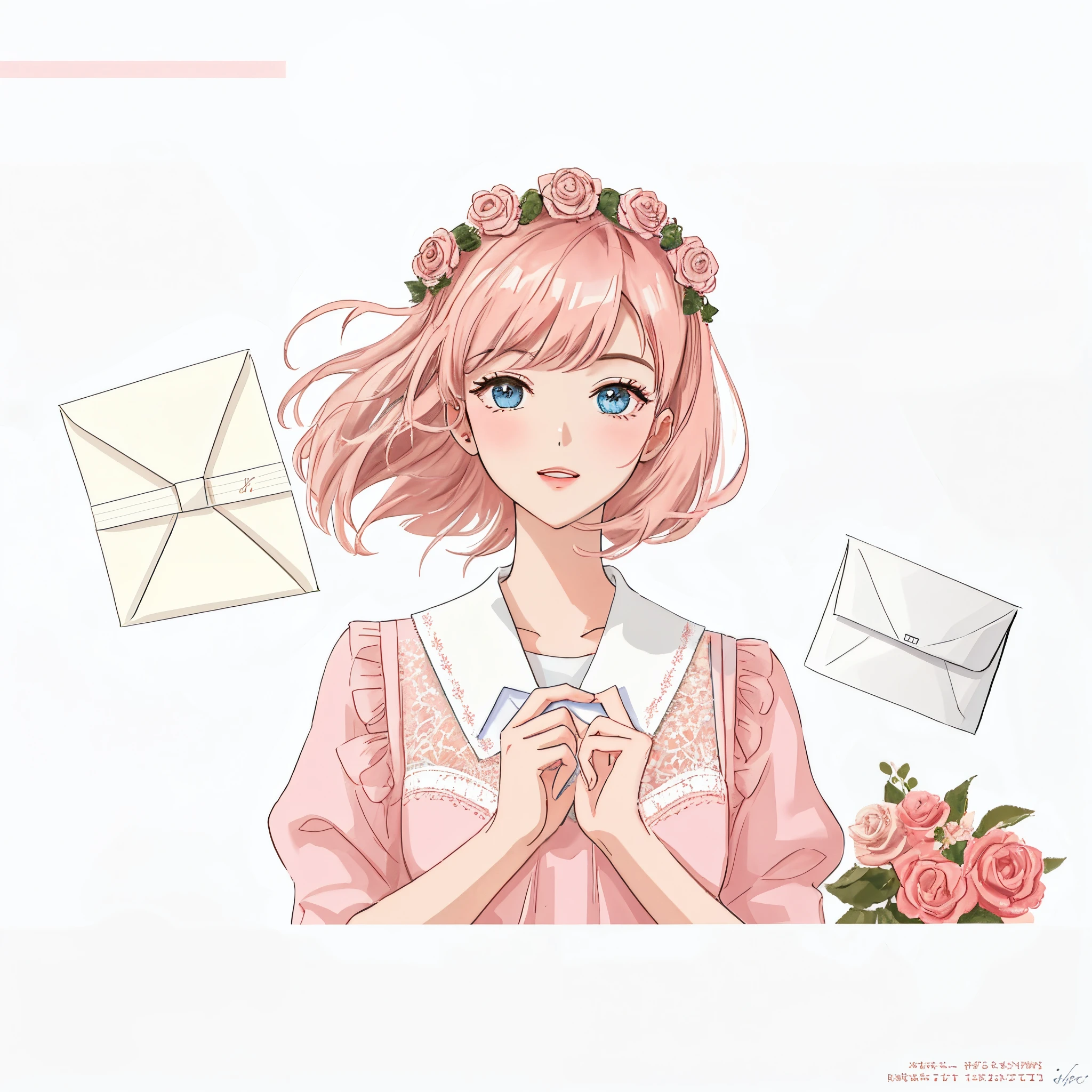 The envelope in the picture is larger in proportion，The background is beautiful and written，Envelopes are beautifying