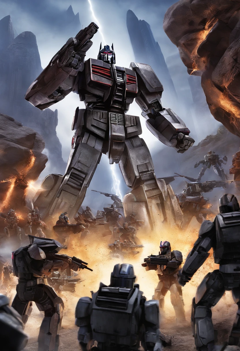 The image is of me conducting a tactical training session with select Decepticon warriors, teaching them the art of strategy and manipulation.,Transformers: Generation 1,megatron