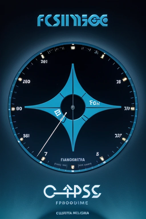 create a blue Logo with the letters FSO , Logótipotipo, clock core., esportivo, 3D, cena completa filmada, Fantasia, design fractal, limpo