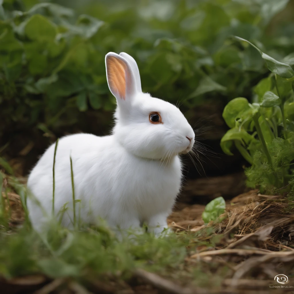 1 pcs,Rabbit who loves to eat crabs,white colors,adolable