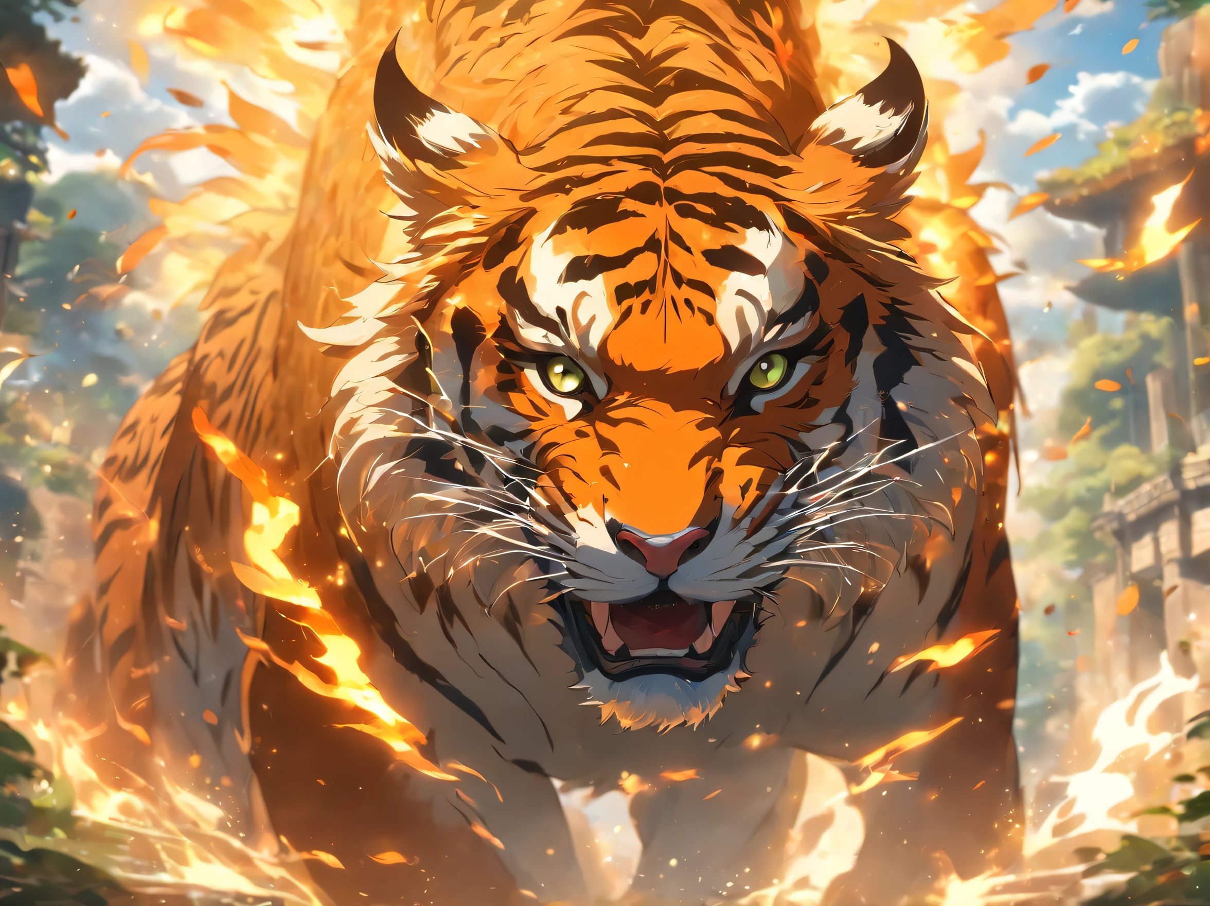 A dragon soars in the sky, A sacred tiger running on the ground
(Best quality at best,4K,8K,A high resolution,tmasterpiece:1.2),ultra - detailed,(actual,realisticlying,Photorealistic:1.37), vivd colour, Focus sharp, HighDynamicRange, Studio lighting, Ultra-fine painting,
Dragon with intricate scales, Majestic wings, and sharp eyes, muscular tiger, majestic striped fur, and intense gaze, magical ambiance, dynamic compositions,
Lush green landscape, floating cloud, Glowing sun, Mysterious light, ancient ruins in the background, Sense of adventure and mystery, Ethereal atmosphere,
The fierce confrontation between dragon and tiger, Show strength and power, Strong and vibrant colors, Epic battle scenes, blazing fire and hot breath, Sparkles and magical effects,
Unprecedented attention to detail, Complex textures and patterns, Meticulous, Amazing realism, exquisite artistic craftsmanship, Dramatic lights and shadows,
Capturing the Essence of Mythical Creatures, Emphasize their grandeur and majesty, Evoke feelings of awe and wonder, A masterful depiction of movement and energy,
A fusion of fantasy and reality, A blend of traditional and modern art styles, Showcasing the beauty and power of nature and wildlife, Conveys a sense of harmony and balance.