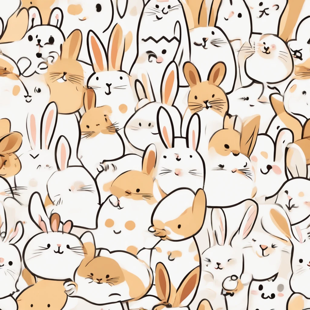 1 pcs,Rabbit who loves to eat emoticons,white colors,adolable