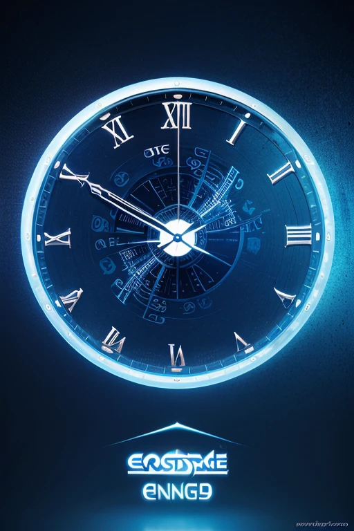 create a blue Logo with the letters FSO highlighted, Logótipotipo, clock core., esportivo, 3D, cena completa filmada, Fantasia, design fractal