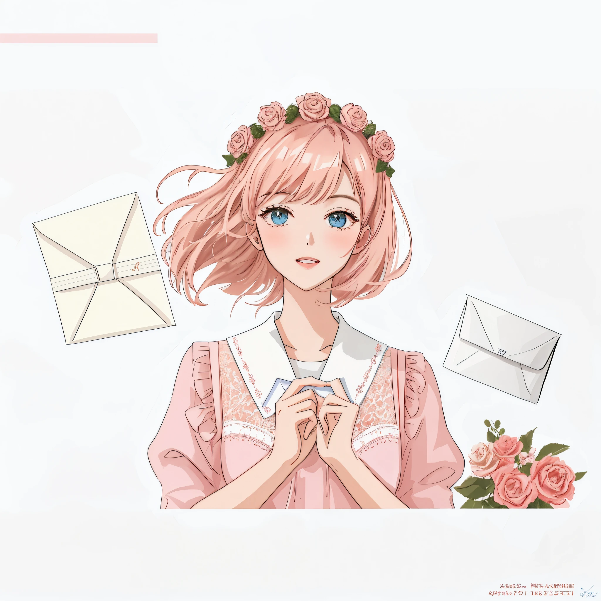The envelope in the picture is larger in proportion，background is beautiful，The writing is also very good.，The envelope is beautiful