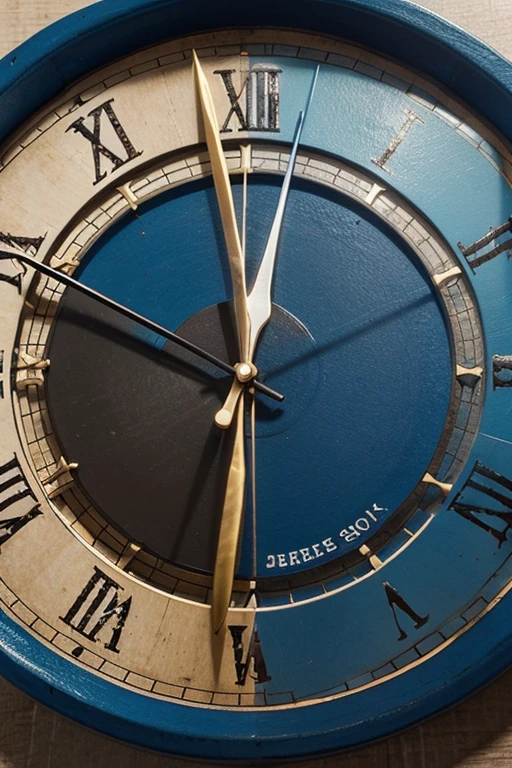 criar um logo somente com as letras F S O, na cor azul, centered on a clock