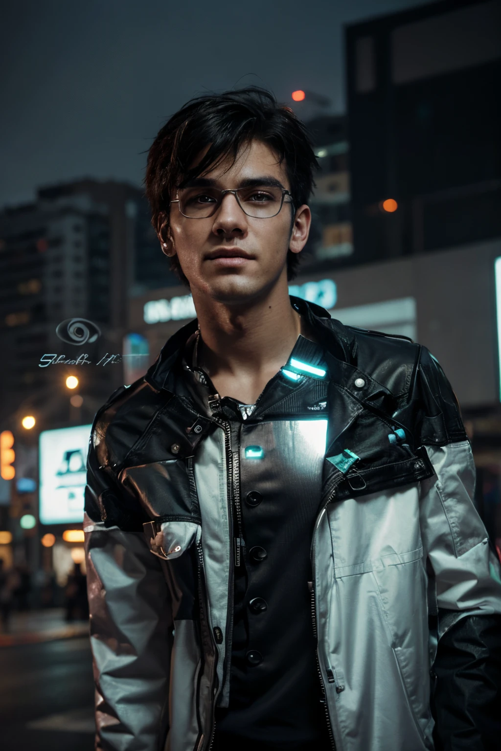 Change background cyberpunk handsome boy,realic face 8k,ultra realistic