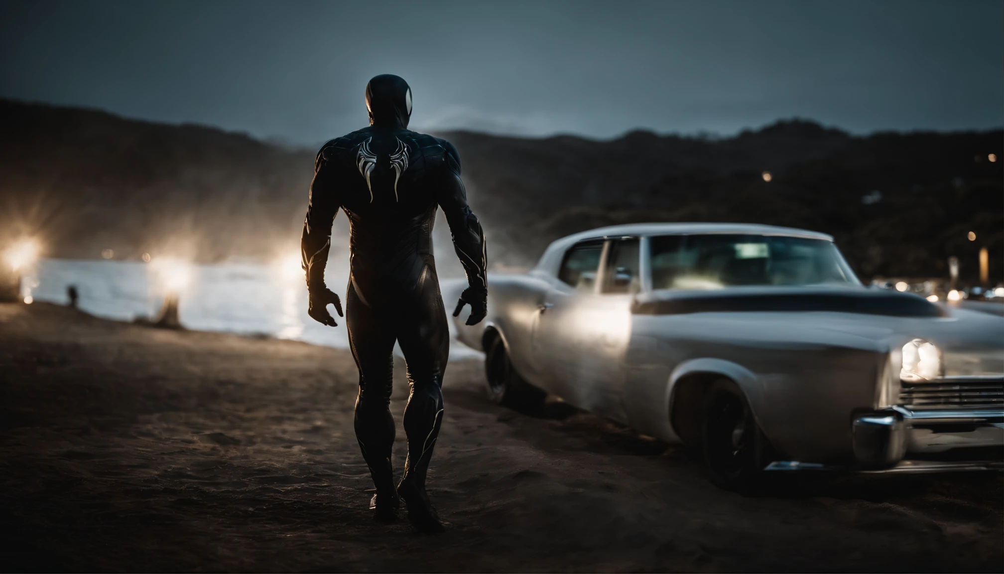 Venom tem um flash，foto de corpo inteiro，Liquid Armor，imagem delicada