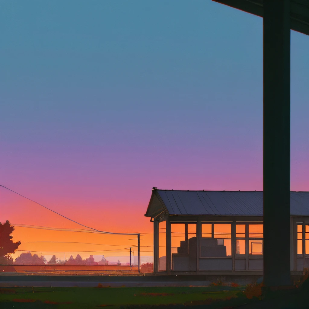 lofi aesthetic scenario, chill vibes, relaxing, calm, cozy, landscape, autumn