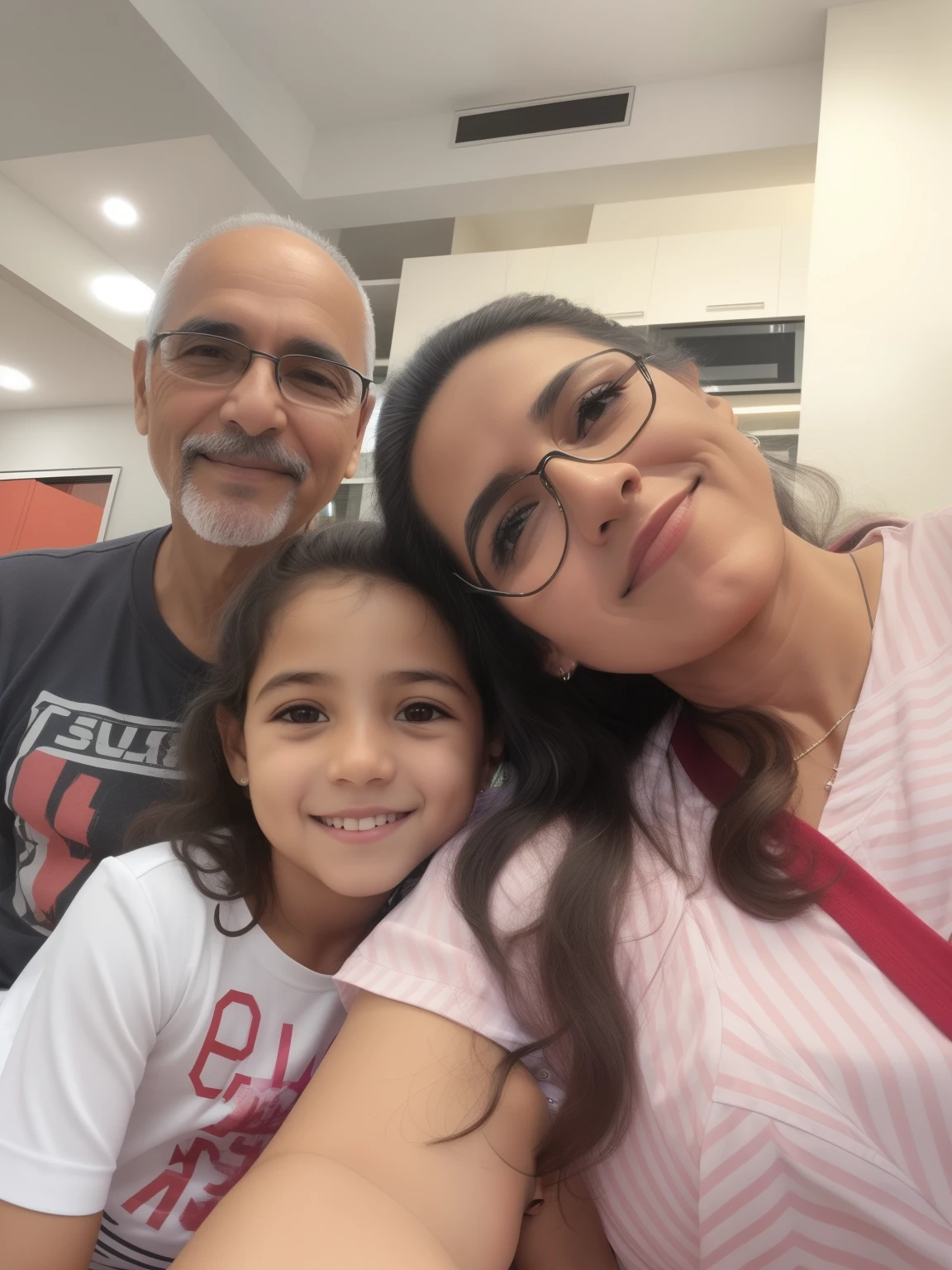 There's a man and a woman and a child posing for a photo, imagem de perfil, foto do perfil, Happy family, foto de perfil, portrait of family of three, imagem de qualidade muito baixa, foto de perfil, In Sao Paulo, facebook post, by Maria Helena Vieira da Silva, non blurry, 10., momma and papa, 3 5 year brazilian mother