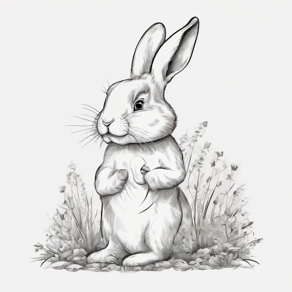 1 cartoon rabbit,white colors,Typing on the keyboard, The expression was speechless....