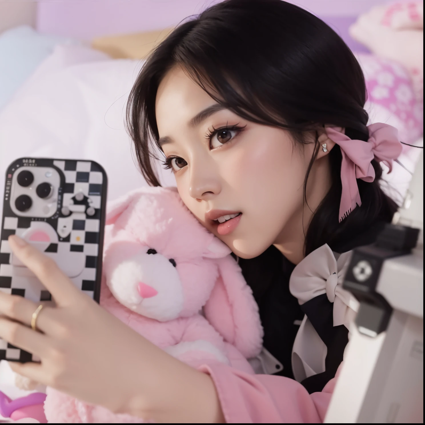 araffe girl holding a stuffed animal and a remote control, tzuyu de dos veces, Jisoo de Blackpink, Hermosa Delphine, Jisoo de Blackpink, Retrato Jisoo Blackpink, Jossi de Blackpink, Sun Yunjoo, Blackpink Jennie, Ruan lindo vtuber, Parque Roseanne de Blackpink, Cute aesthetics with flutter, ulzzang, Kim Doyoung