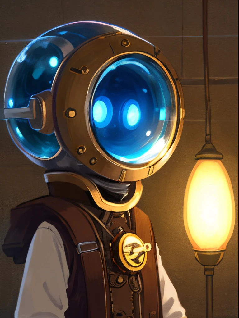 Object Head,lamp head human,Explorer,adventurer,animesque,steampunc,Fashionable