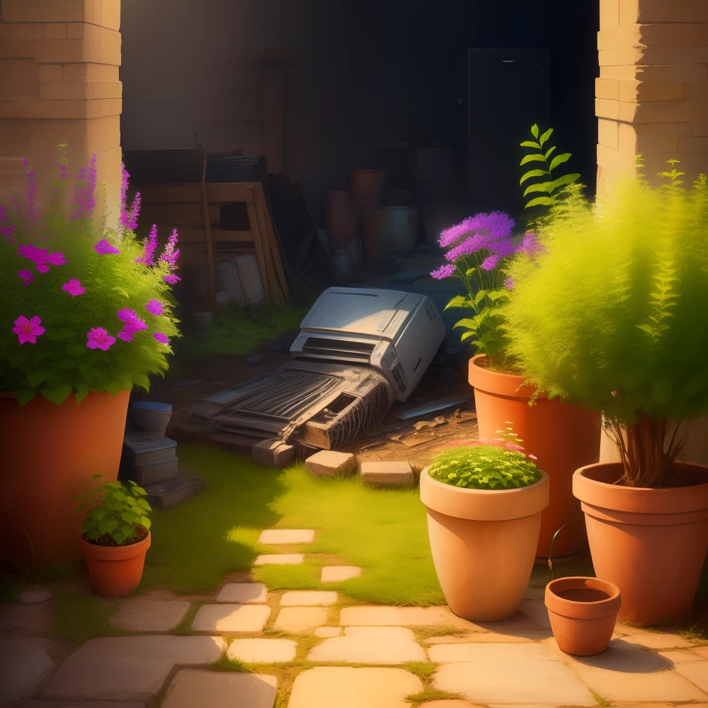 Samsung heap,flower pots,cartoony