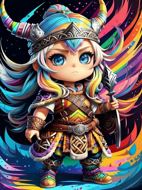 (Mulher usando roupa Viking ),(melhor pose),(best angle), (better expression), Eduardo Kobra acolchoamento ,multidimensional geometric wall PORTRAIT, arte, Chibi,
Yang08k, lindo, Colouring,
Primary works, qualidade superior, melhor qualidade, Arte Oficial, Beautiful and Aesthetic, pelos coloridos,