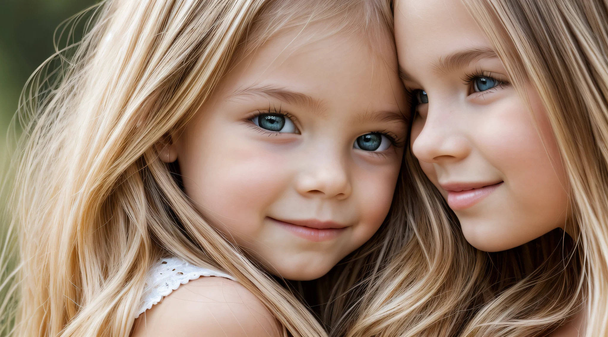 two beautiful and sexy -yeld gi, blonde hair, light eyes, pretty, hugging and kissing in the lips