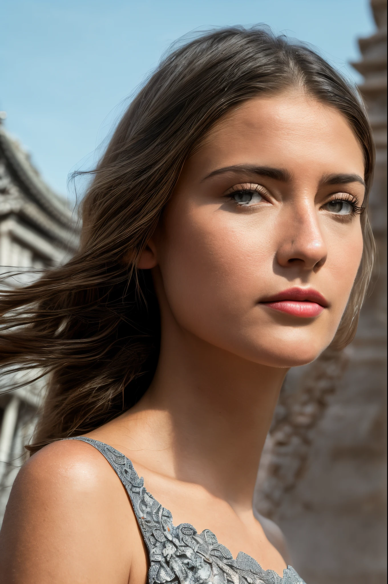 Nayanatara, deatiled face, (8K, best quality:1.2), (masterpiece:1.37), (photo, photorealistic:1.37), (ultrahigh-res), full body, walking pose, shot from front, slow motion, female paladin wearing the full body, (light silver armour:1.2),(ornately decorated armor), (insanely detailed, bloom:1.5), (highest quality, Alessandro Casagrande, Greg Rutkowski, Sally Mann, concept art, 4k), (analog:1.2), (high sharpness), (detailed pupils:1.1), detailed face and eyes, Masterpiece, best quality, (highly detailed photo:1.1), (long black Hair, ponytail,ecstatic:1.1), (young woman:1.1), sharp, (perfect body:1.1), realistic, real shadow, 3d, (temple background:1.2), (by Michelangelo), photographed by Canan EOS R6, 135mm, 1/1250s, f/2.8, ISO 400