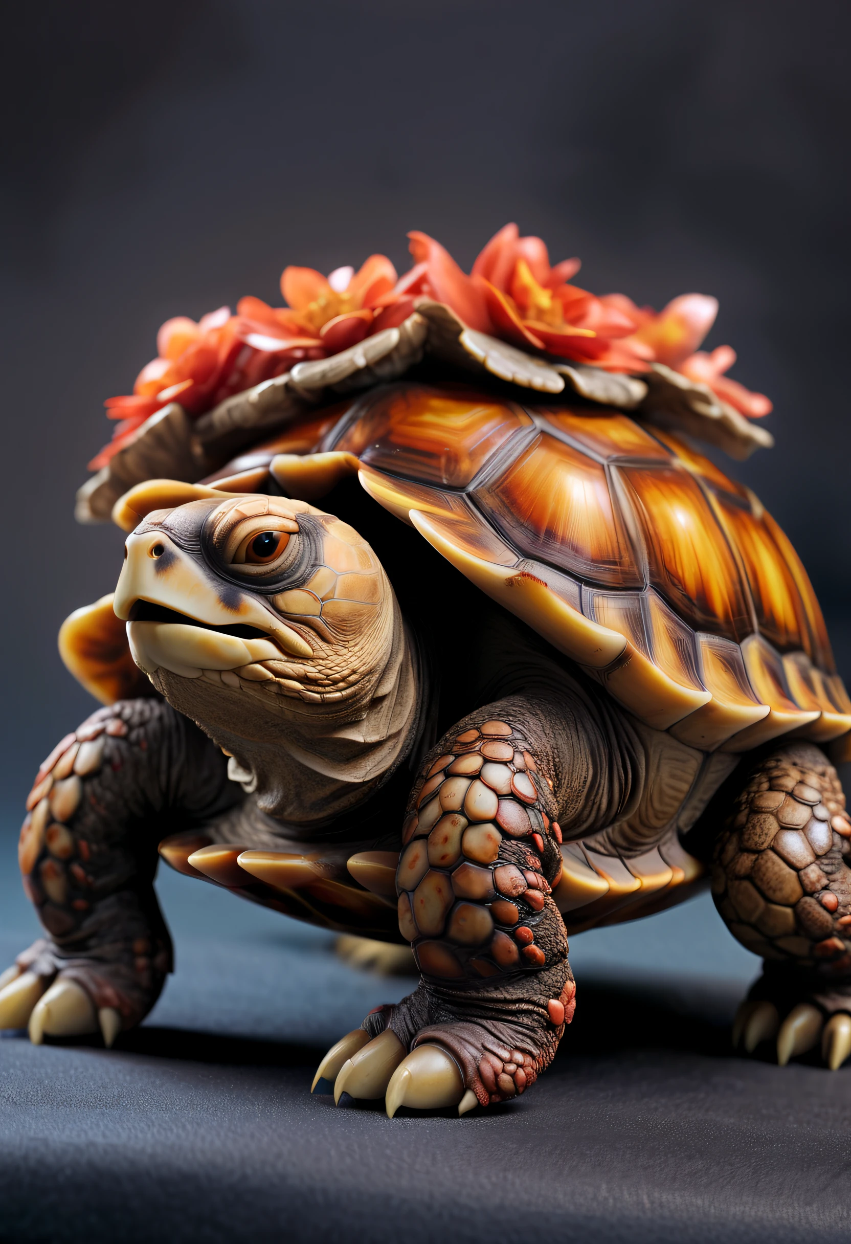 Best quality，tmasterpiece，超高分辨率，1（long：1.2），（finely：1.2），Turtlen，Turtle-shell dragon-headed monster，There is tortoise shell on the back，china idol，Ancient divine beasts，（The texture is very real：1.2），（Glowing colorful tortoise shell：1.3），（Real details：1.2），（[the street|Lateral face]：1.1），HighDynamicRange，