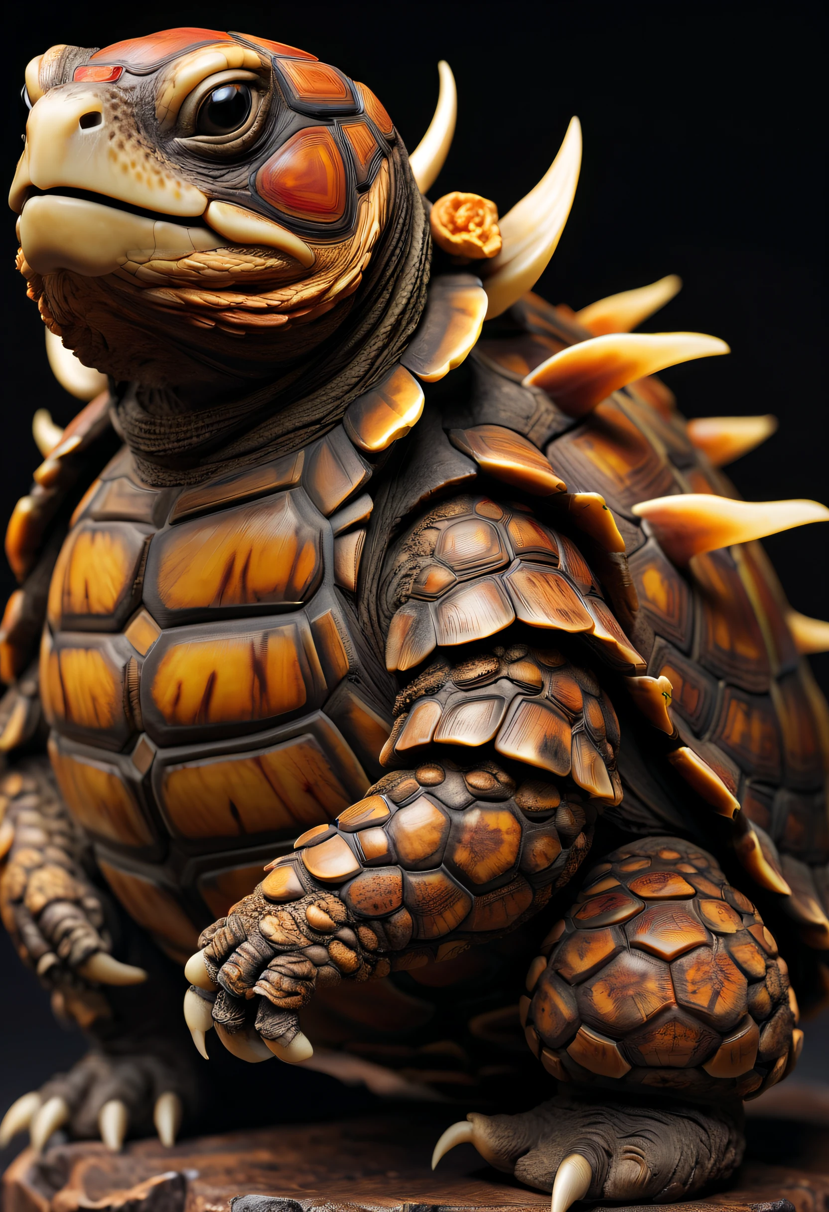 Best quality，tmasterpiece，超高分辨率，1（long：1.2），（finely：1.2），Turtlen，Turtle-shell dragon-headed monster，There is tortoise shell on the back，china idol，Ancient divine beasts，（The texture is very real：1.2），（Glowing colorful tortoise shell：1.3），（Real details：1.2），（[the street|Lateral face]：1.1），HighDynamicRange，