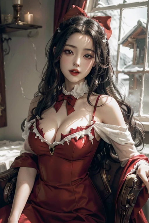 (highest quality, High resolution, Realistic:1.2), Dramatic lighting, Oil, Detailed skin texture, Long flowing hair, Elegant pose, Bright colors, Fine brushwork, Portraiture, Realistic makeup, Strong gaze, Delicate features, Complex background, Professional illustrations、((Lace fabric 1.5)))、Small breasts 1.5、see-through dresses 1.4