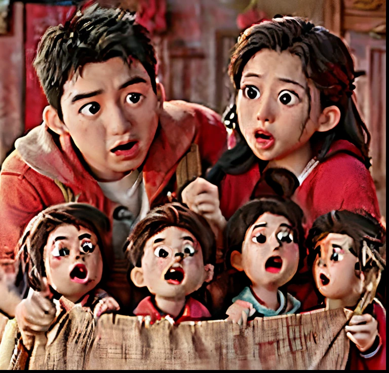 a close up of a poster of a group of people, horror ”, horror”, highlight scene of the movie, official poster, duy beni serial, still from the movie, movie promo, movie promotional image, screenshot from a movie, netflix, trailer, backdrop, still shot from movie, still image from the movie, inspired by Kogan Gengei