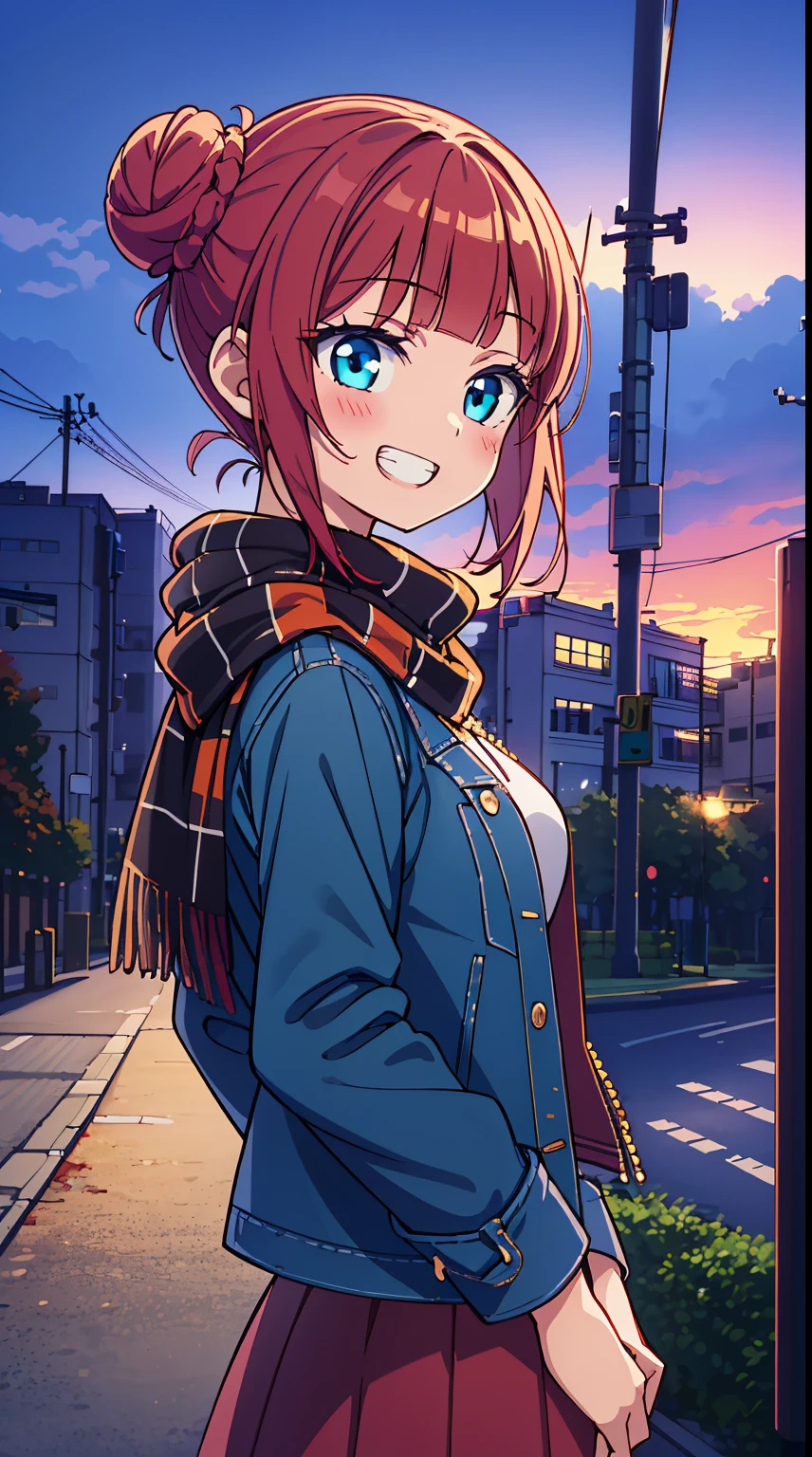 (Absurd realistic structure details),(High resolution complex and detailed text quality),(High-resolution microstructure、High Poly 3D Rendering Correction),Methods of geometry,Careful explanatory anatomy, 
BREAK,


(17 years old girl), 1 beautiful girl, (Cute:1.5), (Chibi: 0.8), (kawaii: 1.5), (Lori: 0.5), (17 years old girl), BREAK(Red hair, short-hair,2 hair buns,Blunt bangs:1.4),(:D,grin:1.3),{Heterochromia,pale blue eyes,pale green eyes, Eye Highlights,The first hyperfine stars:1.5},star eye silhouette,(long eyelashes, Double eyelids:1.2),(de pele branca),BREAK,Clear skin,Beautiful skin, ,(best quality face),(Top quality glowing eyes),(The best smile,grin:1.45),

BREAK(Denim jacket:1.2), White T-shirt, (Maxi skirt:1.3), (Fringe Scarves:1.2), lowfers,


BREAK,(Sunset), (There is a picture of a road made of electric wires and poles...., anime countryside landscape, Anime Background Art, Anime landscapes, very detailed illustration.", anime style cityscape, style of makoto shinkai, anime backgrounds, Anime landscapes, in the style of makoto shinkai, painted in anime painter studio:1.3),Waterfall,depth of fields,a closed mouth,(Osaka in Autumn:1.55), blush, bottles, (Look back:0.6), (Sexy Pose:1.2), (tilt head:1.1),   

BREAK, (Dynamic Angle,from the front side:1.2), wakame,wakame,wakame,


BREAK,(Blurry background:1.3),(absurderes, hight resolution, Super Detail Art),cel shading,Clear Color, Lonely optical effect, Beautiful pictures, Bright glow, mystic atmosphere,(Close-up of girl:1.1), (Bright glow, Light particle effect, light  leaks, Aerial effects:1.1), clean line drawings,Clear Color, Beautiful pictures,