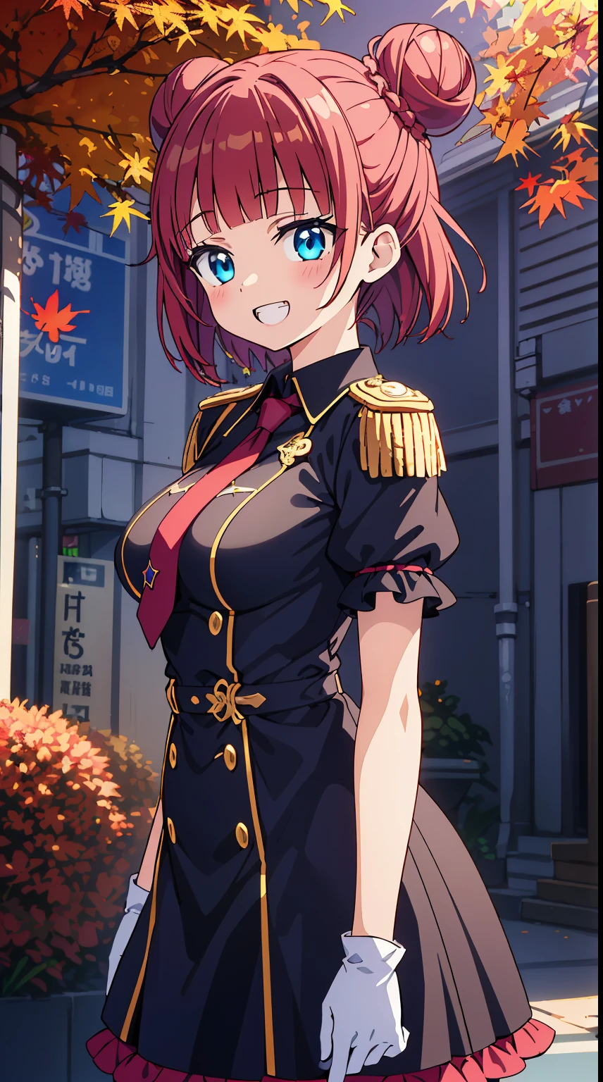 (Absurd realistic structure details),(High resolution complex and detailed text quality),(High-resolution microstructure、High poly 3 boobs boobs boobs boobs D rendering correction),Methods of geometry,Careful explanatory anatomy,
BREAK,
1 beautiful girl, ( girl), 1 beautiful girl, (Cute:1.5), (Chibi: 0.8), (kawaii: 1.5), (Lori: 0.5), (17 years oldK(Red hair, short-hair,2 hair buns,Blunt bangs:1.4),(:D,grin:1.3),{Heterochromia,pale blue eyes,pale green eyes, Eye Highlights,The first hyperfine stars:1.5},star eye silhouette,(long eyelashes, Double eyelids:1.2),(de pele branca),BREAK,Clear skin,Beautiful skin, ,(best quality face),(Top quality glowing eyes),(The best smile,:D:1.45),
BREAK (Black and Gold theme:1.4), ((Gothic Lolita Dress, Black Military Top):1.3), (black sundress with collar:1.4), (black multilayer skirt with red ruffles:1.4), (Black Peak Cap:1.4), ((Short sleeve, Bishop Sleeve):1.3), ((Gold epaulette, gold aiguilette):1.3), (Black Gloves:1.3), (double breasted dress:1.3), ((Lace, exquisite gold embroidery):1.2), (Dark brown pantyhose:1.3), (military boots with lace up:1.1),
BREAK (Red Theme:1.2), (Red tie:1.4), (red lines on dress:1.2),
BREAK,(Sunset), (There is a picture of a road made of electric wires and poles........, anime countryside landscape, Anime Background Art, Anime landscapes, very detailed illustration.", anime style cityscape, style of makoto shinkai, anime backgrounds, Anime landscapes, in the style of makoto shinkai, painted in anime painter studio:1.3),Waterfall,depth of fields,a closed mouth,(Osaka in Autumn:1.55), blush, bottles, (Look back:0.6), (Sexy Pose:1.2), (tilt head:1.1),
BREAK, (Dynamic Angle,from the front side:1.2), wakame,wakame,wakame,
BREAK,(Blurry background:1.3),(absurderes, hight resolution, Super Detail Art),cel shading,Clear Color, Lonely optical effect, Beautiful pictures, Bright glow, mystic atmosphere,(Close-up of girl:1.1), (Bright glow, Light particle effect, light leaks, Aerial effects:1.1), clean line drawings,Clear Color, Beautiful pictures,