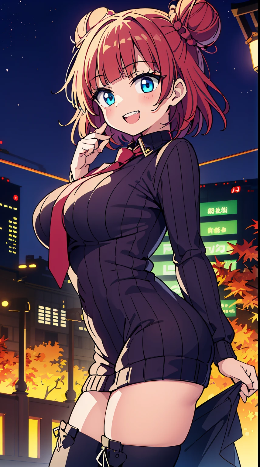 (Absurd realistic structure details),(High resolution complex and detailed text quality),(High-resolution microstructure、High poly 3 boobs boobs boobs boobs boobs D rendering correction),Methods of geometry,Careful explanatory anatomy, 
BREAK,


1 beautiful girl, (17 years old girl), 1 beautiful girl, (Cute:1.5), (Chibi: 0.8), (kawaii: 1.5), (Lori: 0.5), (17 years old girl), BREAK(Red hair, short-hair,2 hair buns,Blunt bangs:1.4),(:D,grin:1.3),{Heterochromia,pale blue eyes,pale green eyes, Eye Highlights,The first hyperfine stars:1.5},star eye silhouette,(long eyelashes, Double eyelids:1.2),(de pele branca),BREAK,Clear skin,Beautiful skin, ,(best quality face),(Top quality glowing eyes),(The best smile,:D:1.45), 

BREAK (Transparency Theme:1.4), (Vivid colors:1.3) ((knitted sweater:1.2)), shirt pull spot lighting, BREAK,
 (military boots with lace up:1.1),
BREAK (Red Theme:1.2), (Red tie:1.4), (red lines on dress:1.2),


BREAK,(Sunset), (There is a picture of a road made of electric wires and poles........., anime countryside landscape, Anime Background Art, Anime landscapes, very detailed illustration.", anime style cityscape, style of makoto shinkai, anime backgrounds, Anime landscapes, in the style of makoto shinkai, painted in anime painter studio:1.3),Waterfall,depth of fields,a closed mouth,(Osaka in Autumn:1.55), blush, bottles, (Look back:0.6), (Sexy Pose:1.2), (tilt head:1.1),   

BREAK, (Dynamic Angle,from the front side:1.2), wakame,wakame,wakame,


BREAK,(Blurry background:1.3),(absurderes, hight resolution, Super Detail Art),cel shading,Clear Color, Lonely optical effect, Beautiful pictures, Bright glow, mystic atmosphere,(Close-up of girl:1.1), (Bright glow, Light particle effect, light  leaks, Aerial effects:1.1), clean line drawings,Clear Color, Beautiful pictures,